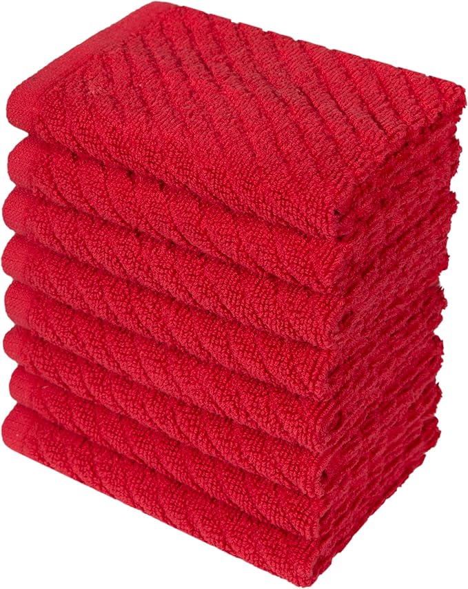 Bumble Towels Premium Kitchen Dish Cloths | 8 Pack | Diagonal Deluxe Dish Cloth