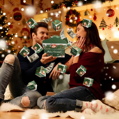 Surprise Gift Box Explosion for Money, Unique Folding Bouncing Money Box for Cash Gift, Christmas Surprise Gift Box, Pop-Up Explosion Gifts Boxs, for Birthday Anniversary Valentine Proposal (Red,10 Bounces)