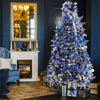 Wironlst Christmas Ball Ornaments - 30pcs Shatterproof Plastic Christmas Ornaments Hanging Ball Decorations for Xmas Tree, Holiday, Wedding, Party (Multi-Size, Blue)