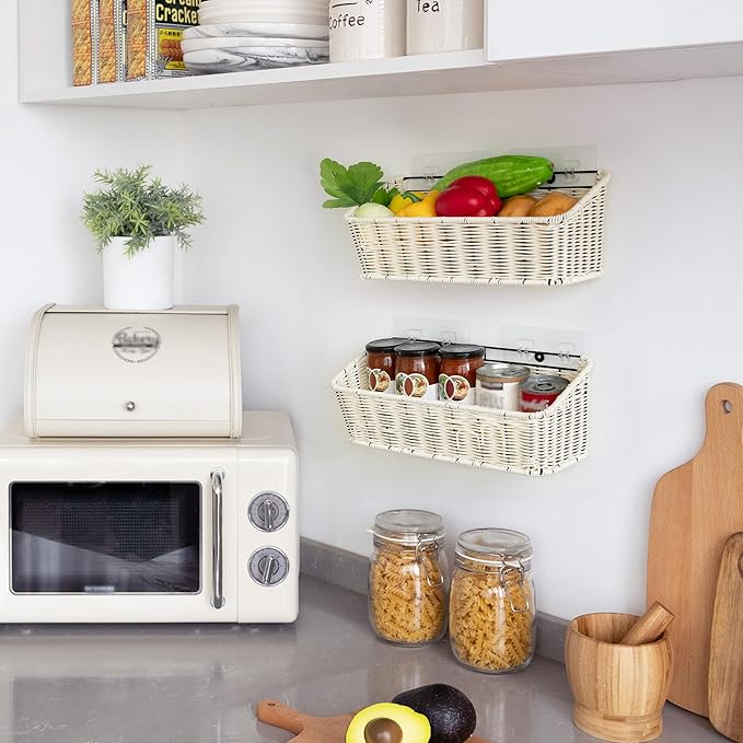 GRANNY SAYS Wicker Hanging Basket, 2 Pack Storage Baskets