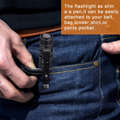 Honoson 12 Pieces Mini LED Pen Flashlight Bulk Small Pocket Flashlight 3.5 Inch, 5.24 Inch Aluminum Handheld Penlight with Clip for Inspection Camping Emergency Diary Lighting