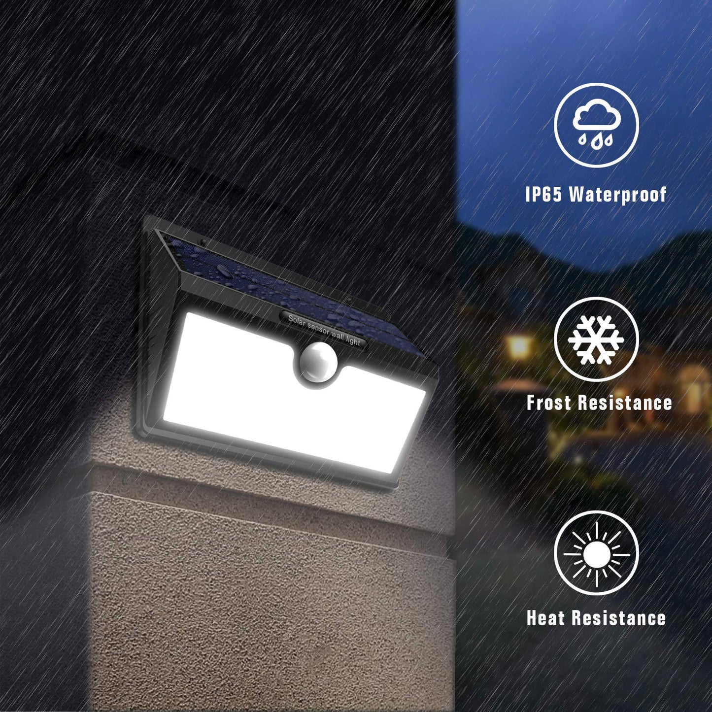 HETP Solar Lights Outdoor, Upgraded 78 LED Solar Motion Sensor Security Lights - Solar Powered Lights Waterproof Wireless Wall Lights Solar Lamps with 3 Intelligent Modes for Outside(2 Pack)