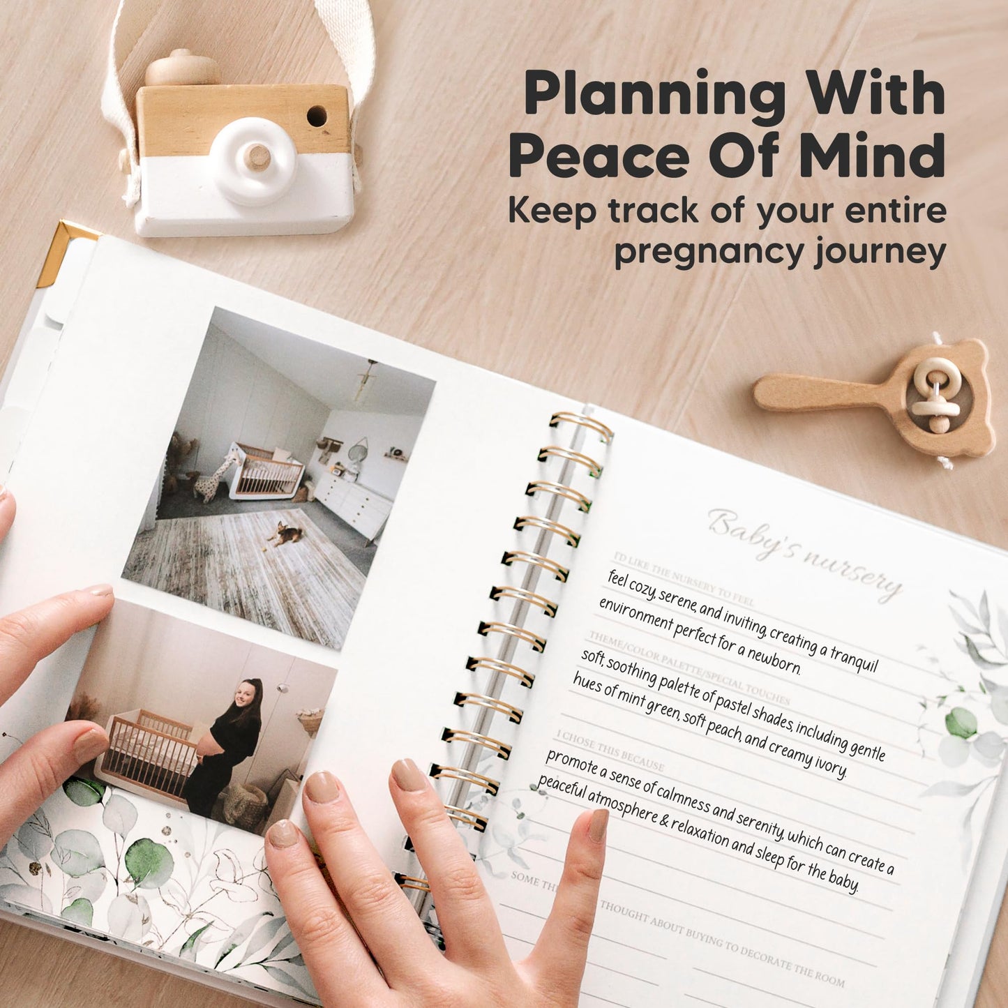 Pregnancy Journal for First Time Moms Gifts - 90 Pages Hardcover Pregnancy Memory Book, Beautiful & Cute Baby Book Keepsake, Ultrasound Baby Scrapbook, New Mom Gifts for Mother's Day (Alpine)