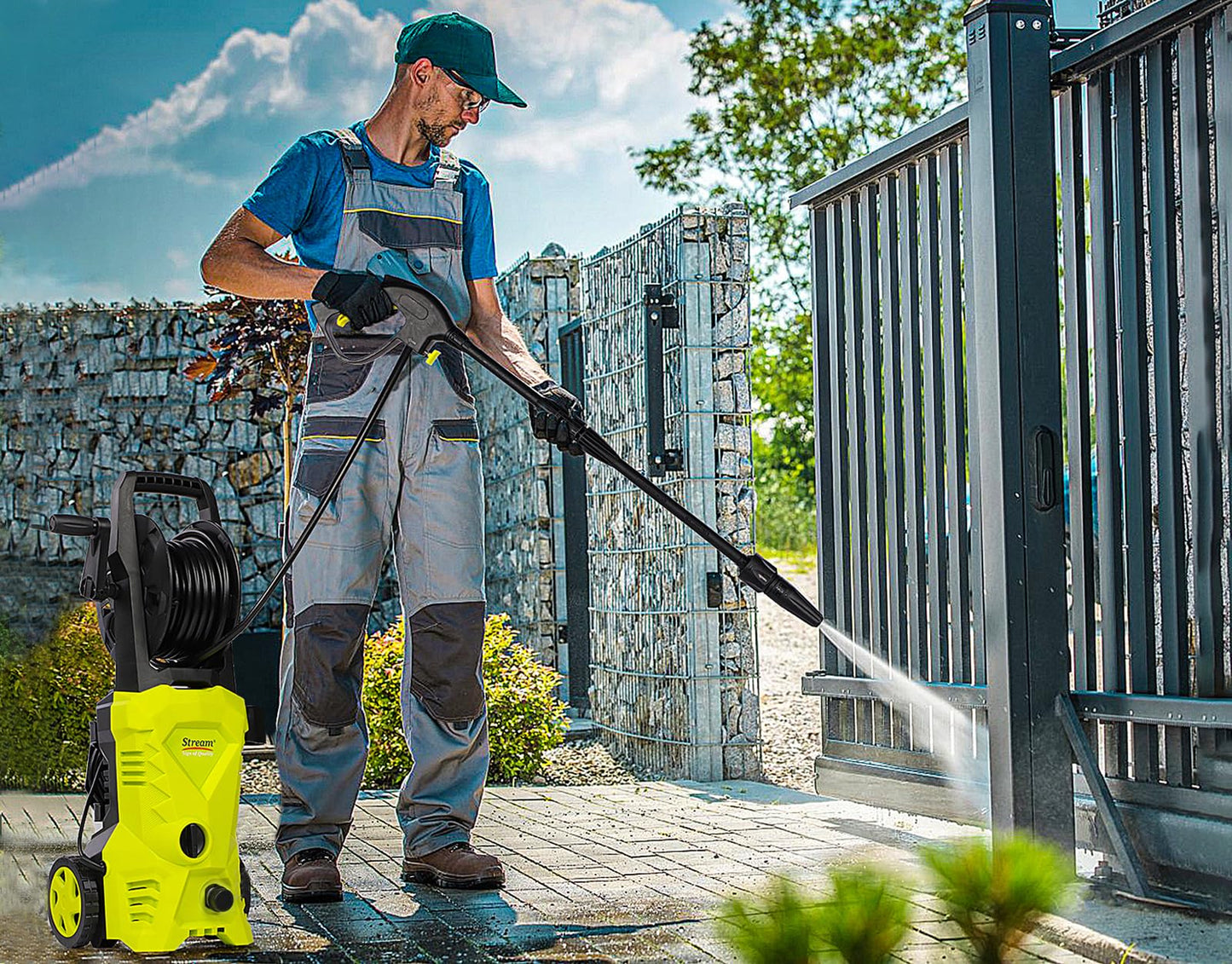 Stream Pressure Washers Jet Washer for Patio, 135Bar 1650W 420L/H Portable Power Washers with Brush, Electric High Power Washer Car Washing Machine, Garden Cleaning Machine for Driveway