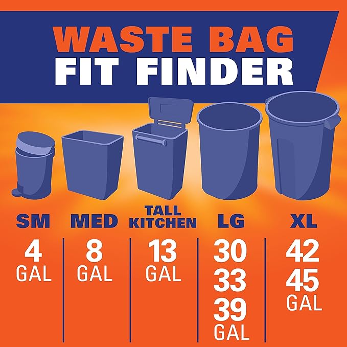 Hefty Blue Trash Bags, 13 Gallon