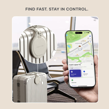 Satechi FindAll Smart Luggage Tag with Find My, TSA-Friendly, Airport Tracking, Left-Behind Alerts, Loud Audible Chime, Wireless Rechargeable, Works with iPhone, iPad, Mac – Sand