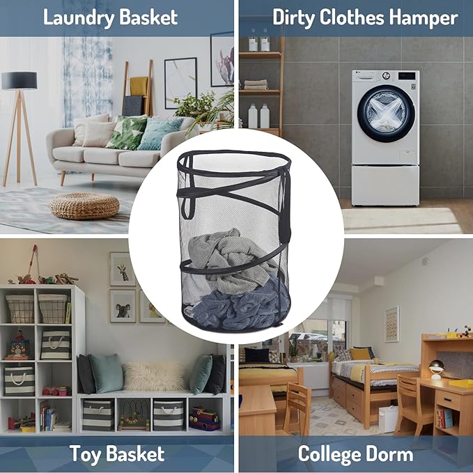 Seiritex Mesh Popup Laundry Hamper 115L Foldable Laundry Basket Extra Large