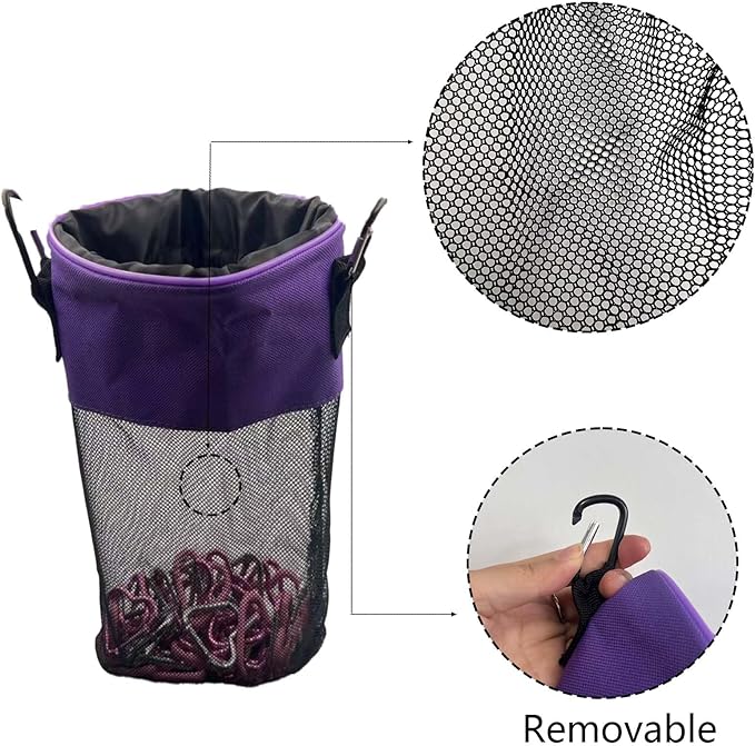 Mesh Clothespin Bag with Drawstring, Hanging Laundry Pin Storage Organizer