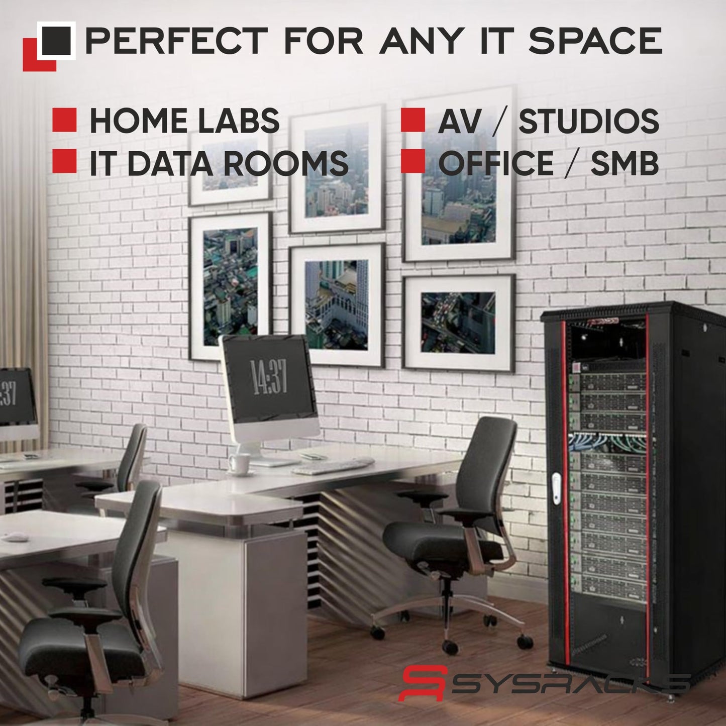 22U Wall Mount Server Rack Cabinet, 19” Locking Network Rack, 24” Deep, Glass Door, with Fan, PDU and Shelf