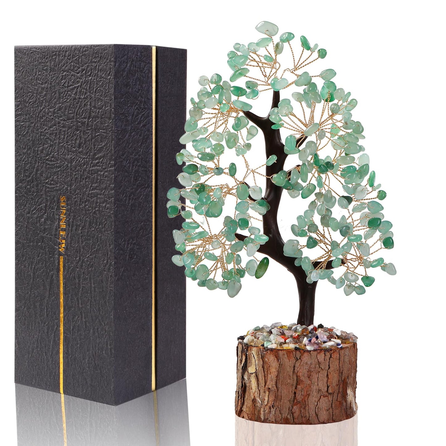 Green Chakra Crystal Tree of Life,Crystals and Healing Stones,Fengshui Money Tree,Birthday Gifts for Women,Spiritual Meditation Gifts for Positive Energy,Crystal Decor