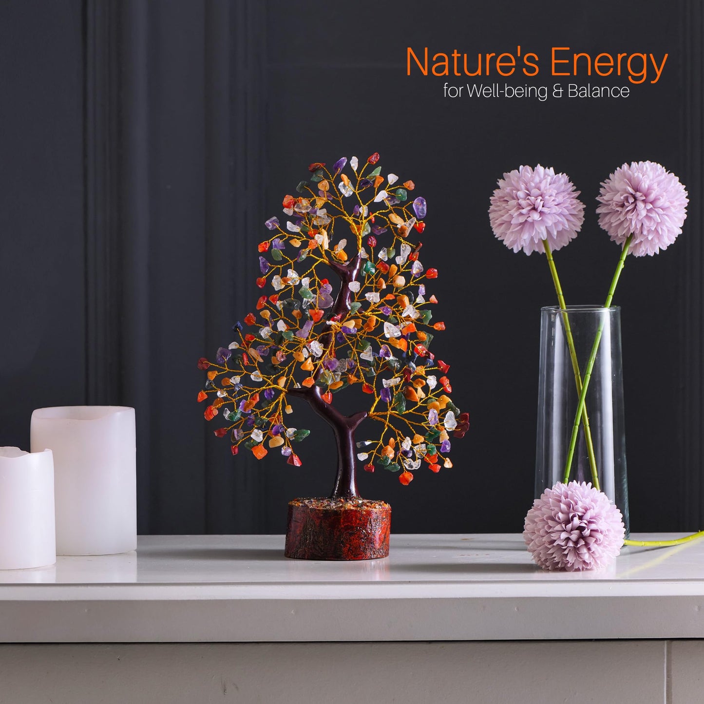 Yuvdipr Chakra Tree of Life Crystal Tree, Chakra Crystals, Gem Tree, Healing Crystals and Stones, Home Decor, Birthday Gifts for Women, Crystal Decorations, Gifts for Crystal Lovers