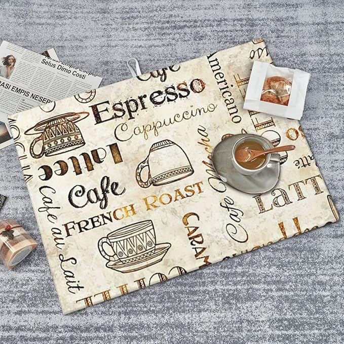 2Pcs Dish Drying Mats Faucet Mats Sets Large Size Coffee Mats Sink Faucet Mat