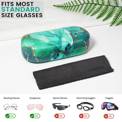 molshine Hard Shell Sunglasses Case,Classic Large Glasses Case for Women Men,Sunglass Eyeglasses (Emerald Green)