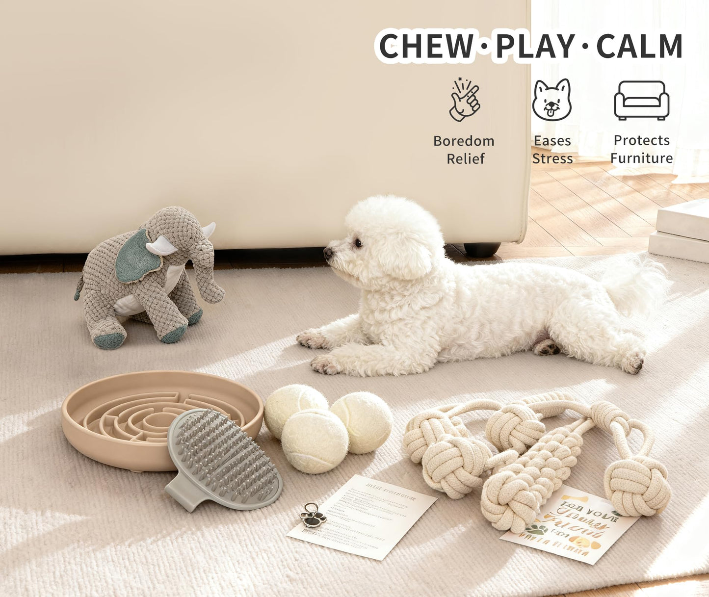 Wanapure Dog Gift Basket – Puppy Starter Kit, Welcome New Puppy Gift Basket with Interactive Toys Bundle, Perfect Dog Birthday Set with Chew Toys, Pet Essentials for New Owners