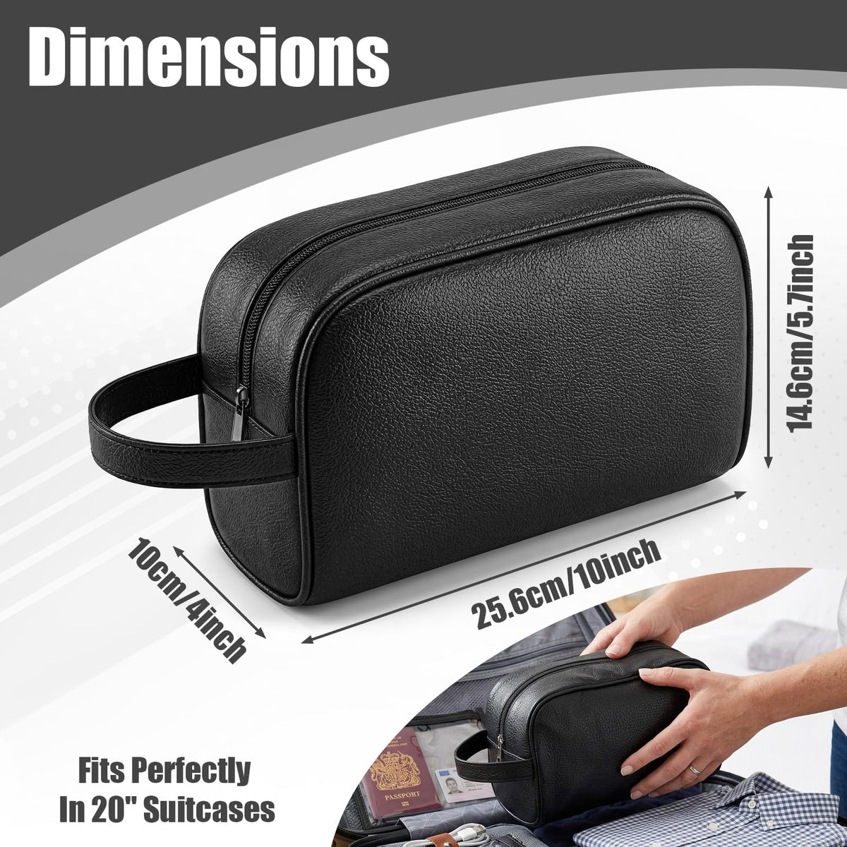 6 PCS Leather Toiletry Bag Bulk, Personalized Toiletry Bag for Men PU Leather Groomsmen Bags Waterproof Travel Toiletries Bags Large Capacity for Organization of Toiletries and Cosmetics-3 Colors