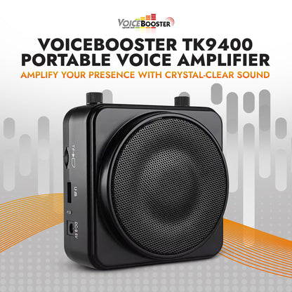 Voicebooster Speak Out Personal Voice Amplifier – Rechargeable Portable Megaphone Speaker with Wireless or Wired Microphone Headset for Classroom Teachers, Tour Guide, Public Speaking – 22watt TK9400