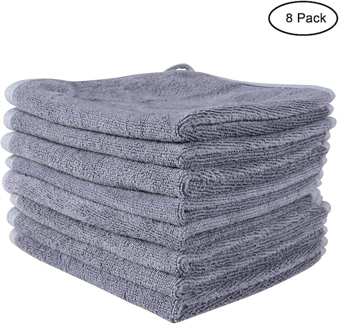 Microfiber Facial Cloths, 8 Pack, Super Absorbent, Quick Drying Fast,