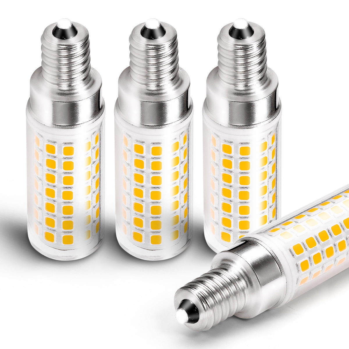 Hylroe E12 Dimmable 6 Watt LED Light Bulb AC120V 600lm Warm White 2700K 60 Watt Halogen Equivalent T6 C7 Candelabra E12 Small Base for Ceiling Fan Chandelier Pendant Wall Sconces Salt Lamp, 4 Pack