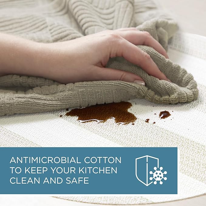 Town & Country Basics Basketweave Antimicrobial Terrycloth Kitchen Towel 4-Pack