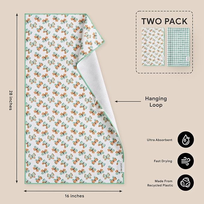 RECYCO Waffle Kitchen Towel Set of 2