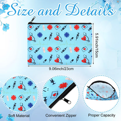 Hillban 36 Pcs Nurse Gifts for Women Makeup Bags Survival Kit Cosmetic Bags Birthday Christmas Gifts for Nurse Practitioner Nursing Zipper Pouch Supplies, 12 Styles