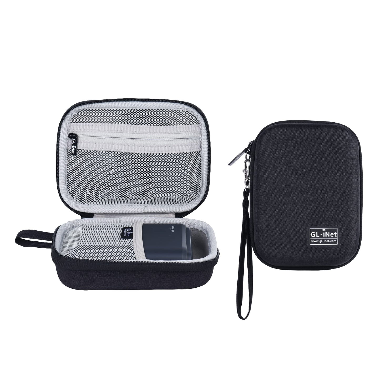 Gadget Organizer Case for Travel Routers GL-AXT1800/ GL-MT1300/ GL-SFT1200/ GL-E750, Chargers, Cables & Accessories, Sturdy & Durable Pouch, Hand-carry EVA bag, Anti-shock, Water Resistant (Black)