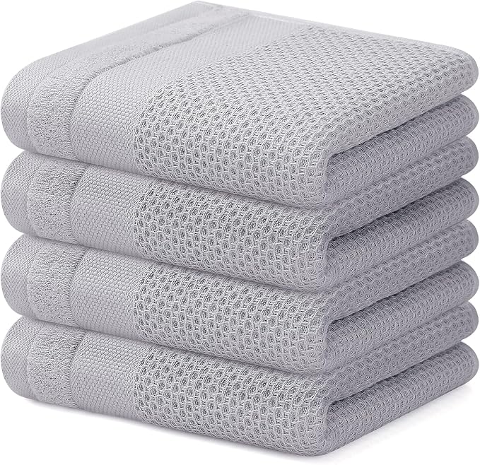 Homaxy 100% Cotton Waffle Weave Kitchen Towels, 13 x 28 Inches Super Absorbent