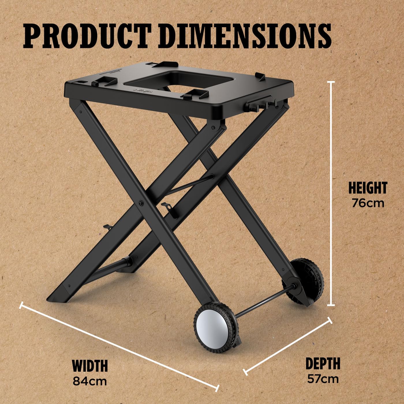 Ninja Woodfire Folding Grill Stand, Compatible with Ninja Woodfire Electric Outdoor BBQ Grill (OG700 Series), Official Accessory, Black/Grey XSKGRLLSTDEUK