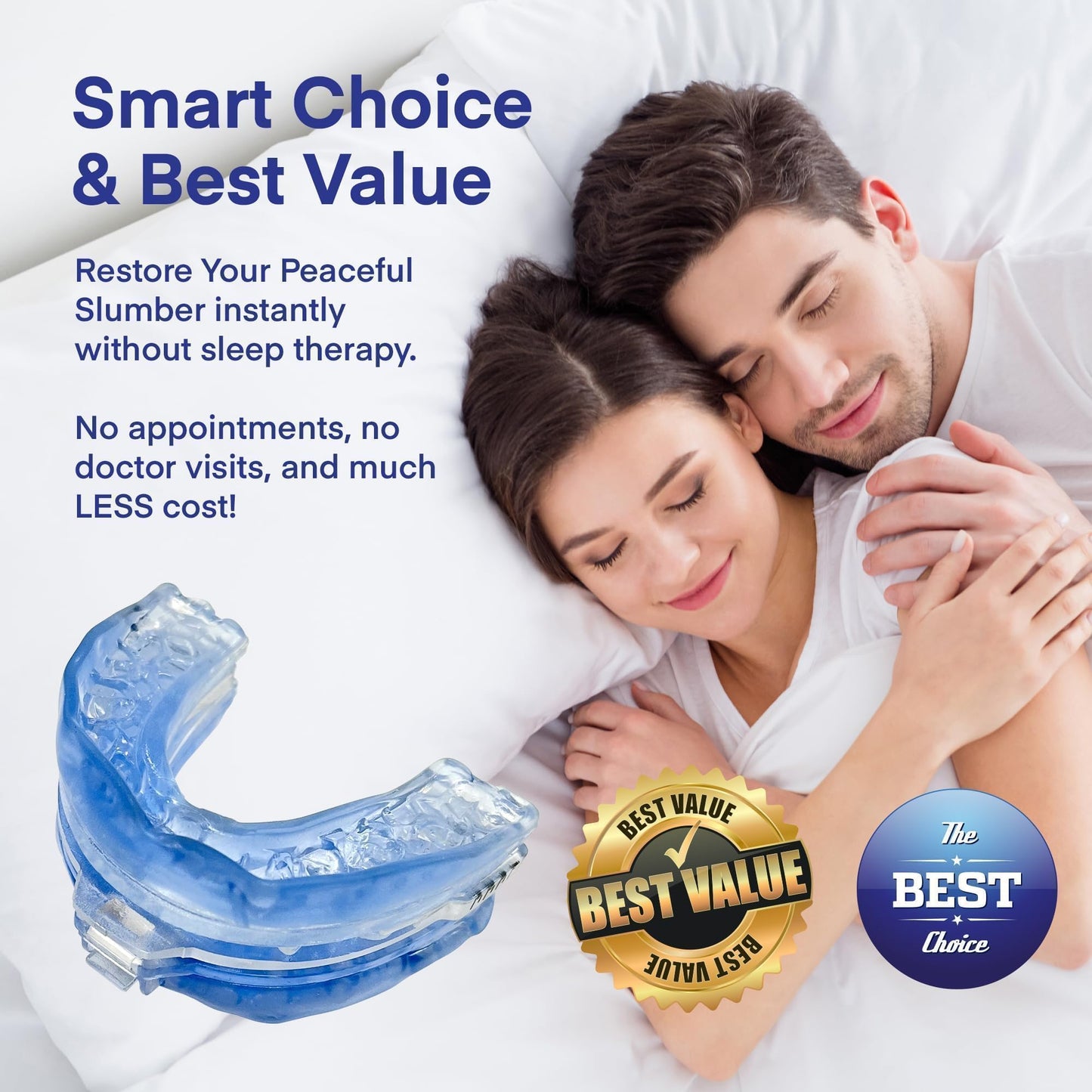 Difiney Anti Snoring Device: FDA-Cleared Anti Snoring Mouthpiece Mouth Guard - Effective Anti Snore Solution for Men and Women to Reclaim Peaceful Sleep (Blue)