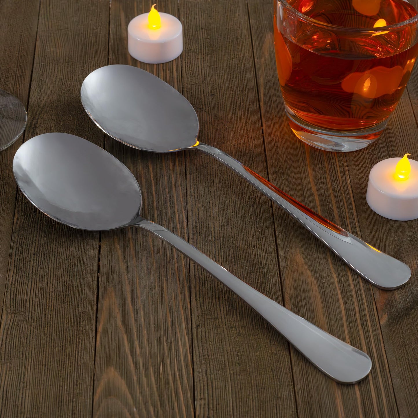 Cornucopia Brands X-Large Stainless Steel Serving Spoons (2-Pack), Buffet & Banquet Style Serving Utensils