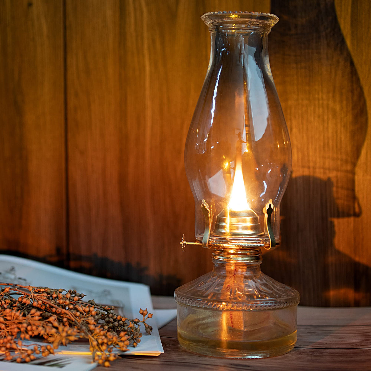 RAHATA Oil Lamp Chimney Hurricane Lamp Glass Replacement Clear 3 Inch Base for Kerosene Lamp Shade(Wave Style 1P)