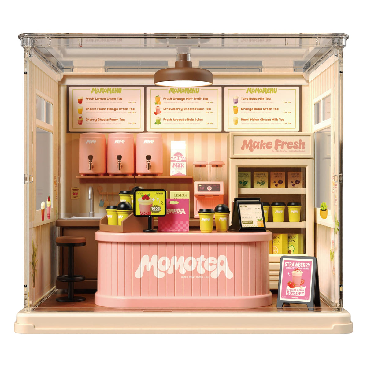 Milk Tea Shop DIY Miniature Dollhouse Building Toy
