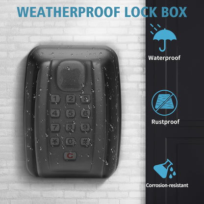 WJYMRO Key Lock Box With Code, Large Capacity 9 Digit Combination Lock Box Wall Mount, Outdoor Weatherproof Security Safe for Homes, Garages, Offices, Realtors