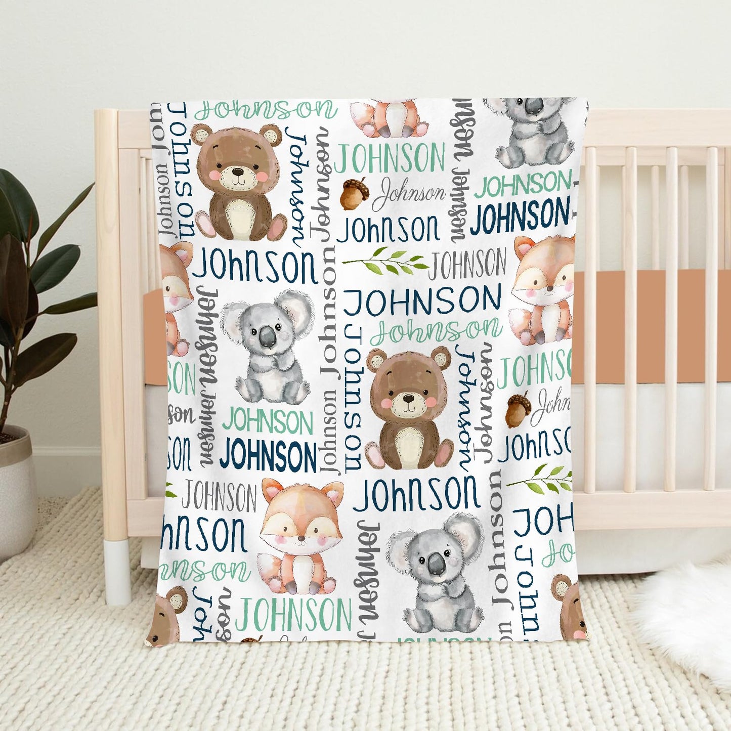PUREFLY Personalized Baby Blanket - Custom Name Blanket for Girls & Boys, Super Soft Plush Fleece
