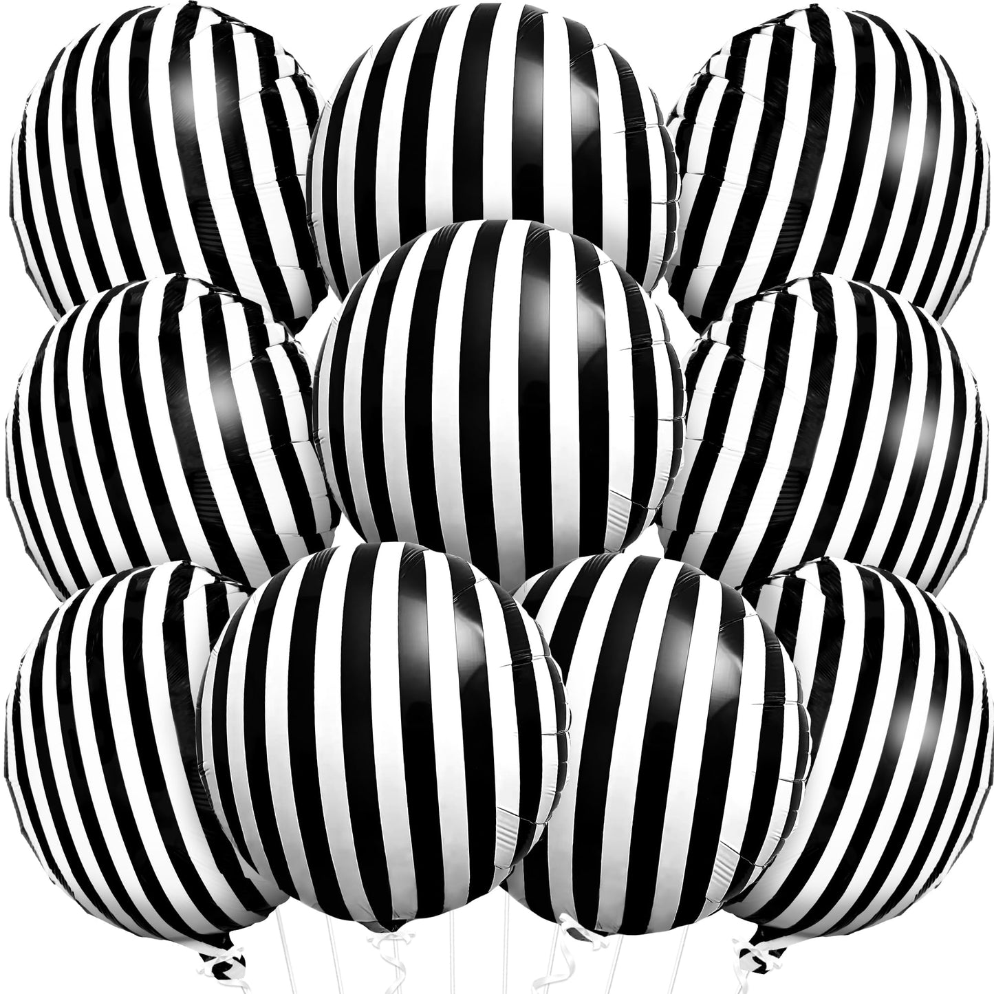 Halloween Creepy Cloth and Crows - Pack of 7 and Black and White Stripe Balloons - 18 Inch, Pack of 10 | Black and White Striped Balloons, Halloween Decorations | Halloween Crows and Raven Decorations