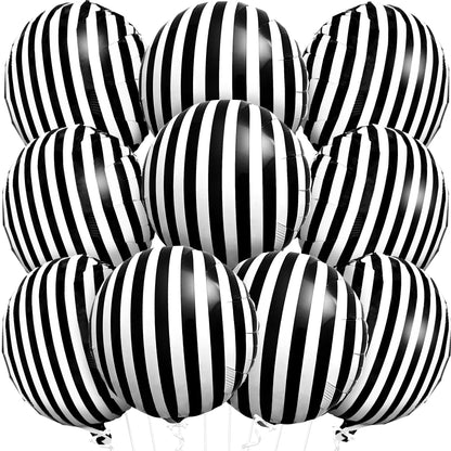Halloween Creepy Cloth and Crows - Pack of 7 and Black and White Stripe Balloons - 18 Inch, Pack of 10 | Black and White Striped Balloons, Halloween Decorations | Halloween Crows and Raven Decorations