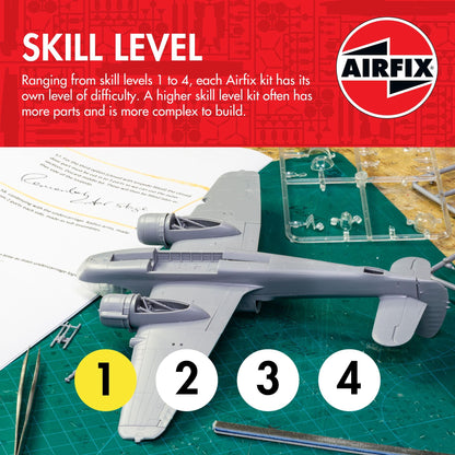 Airfix Starter Set - A55001 Supermarine Spitfire MkVc Model Building Kit - Plastic Model Plane Kits for Adults & Children 8+, Set Includes Decals, Paints, Brushes & Poly Cement - 1:72 Scale Model