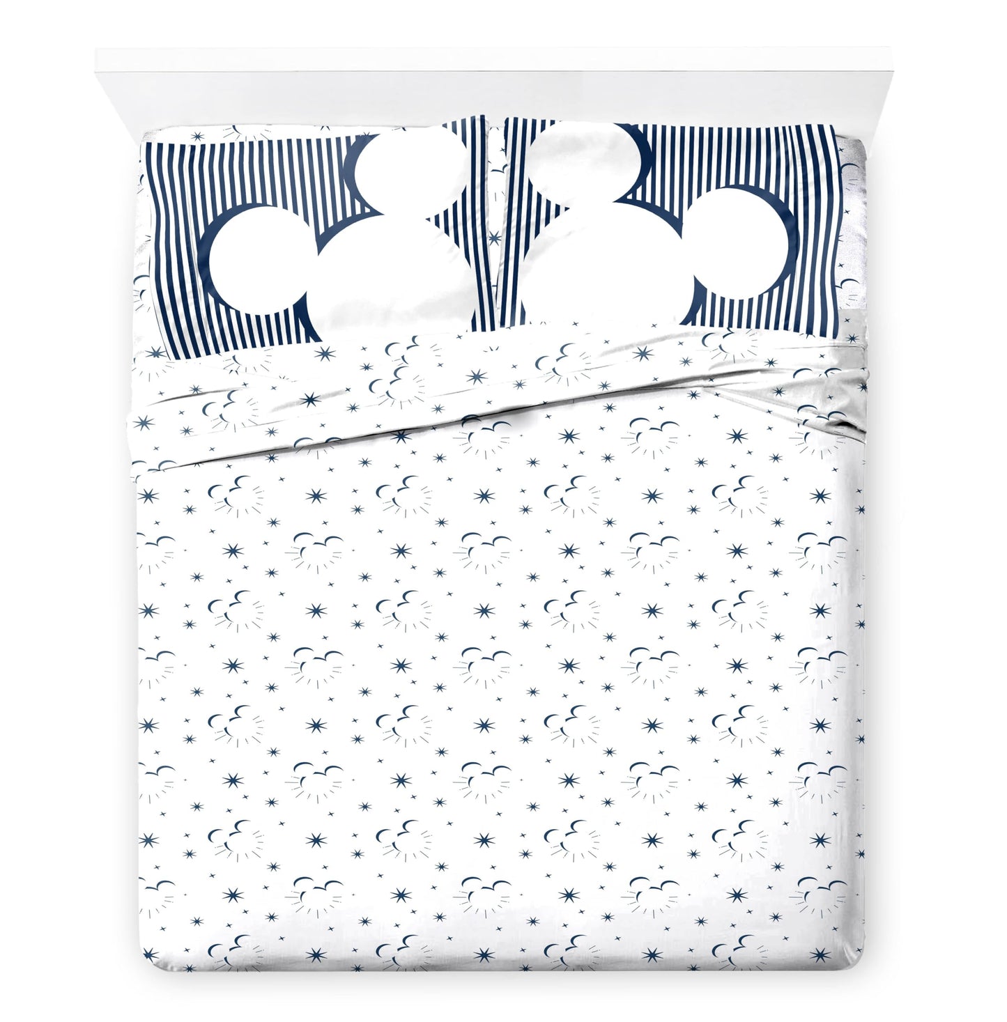 Jay Franco Disney Mickey Mouse Queen Comforter Set - 7 Piece Bedding Includes Sheet Set & Pillow Covers - Super Soft Cozy Celestial Bedding