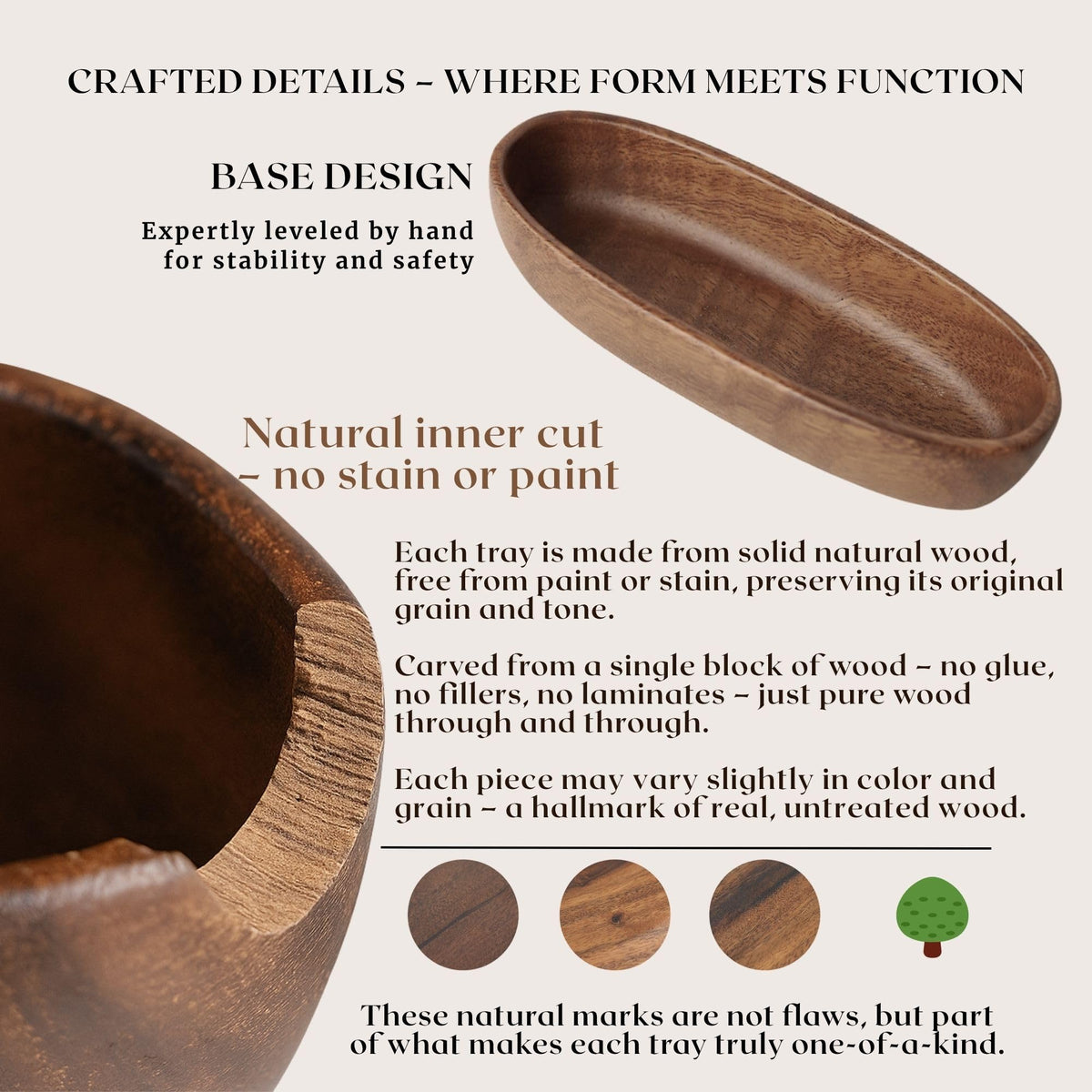Rochoseng Wooden Decorative Bowl Walnut Wood Bowl for Table Centerpiece Rustic Wood Bowl for Home Decor Coffee Table Oval Boat Shape (Large (9.8"))