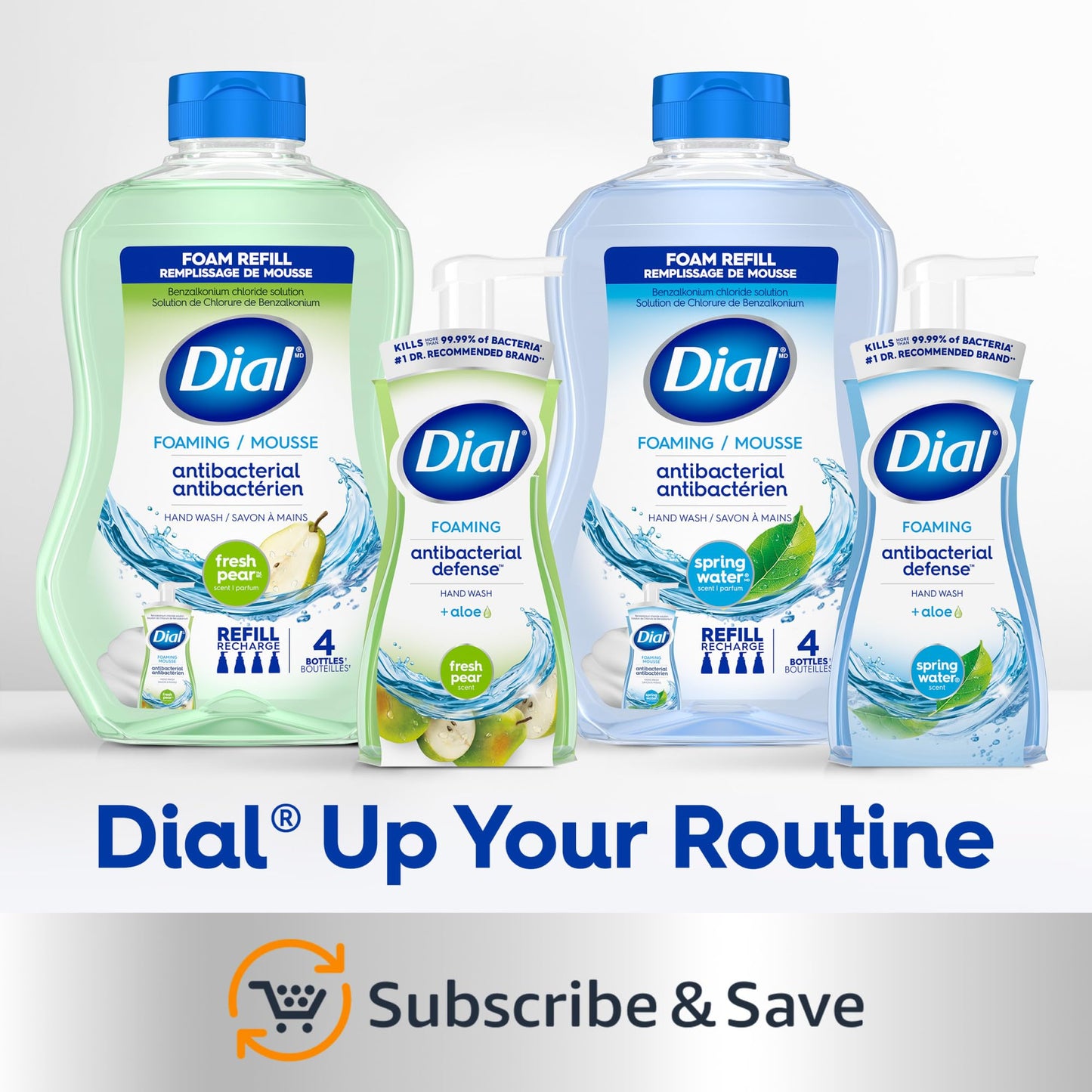 Dial Antibacterial Foaming Hand Soap, Fragrance Free, 7.5 fl oz (Pack of 6)