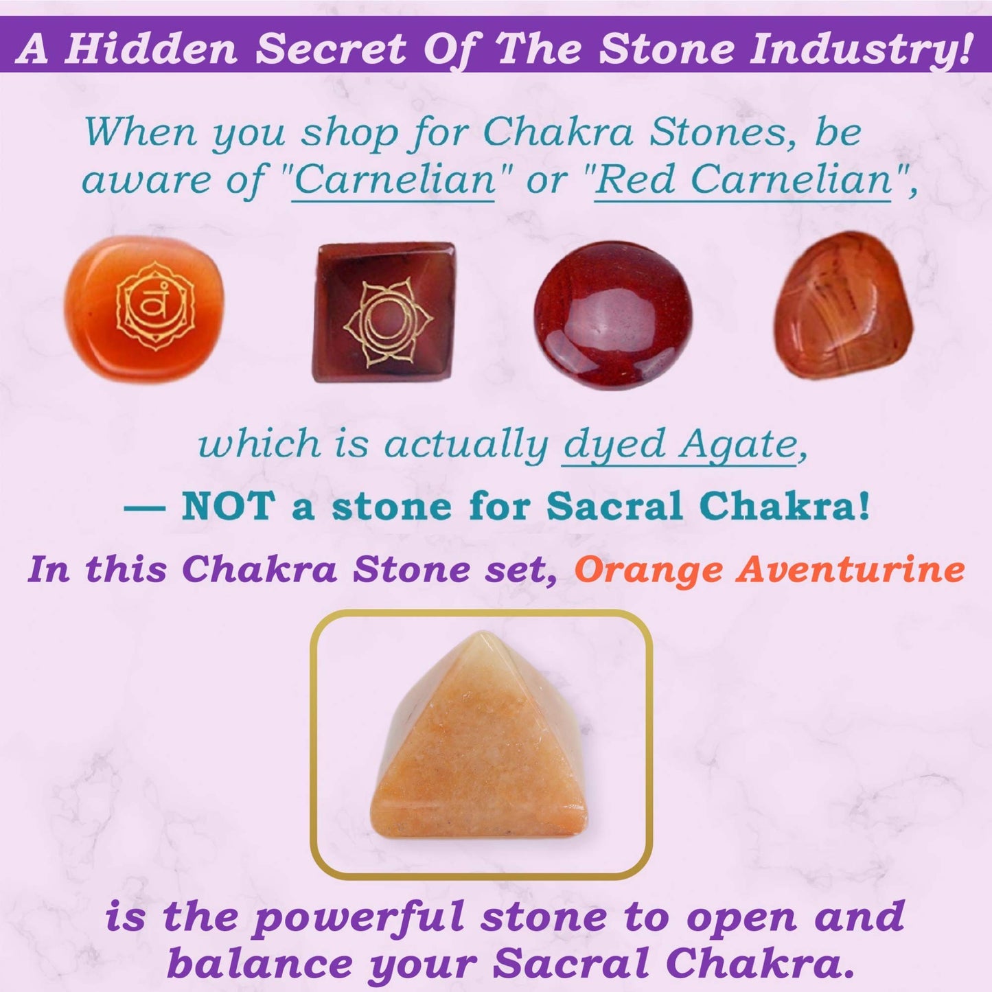 NatureWonders All Natural 7 Chakra Stone Set (Pyramid) with Engraved Symbols (Gift Box, Information Brochure & Pouch) - Healing Crystals, Balancing, Tumbled Palm Stone, Touchstone, Meditation