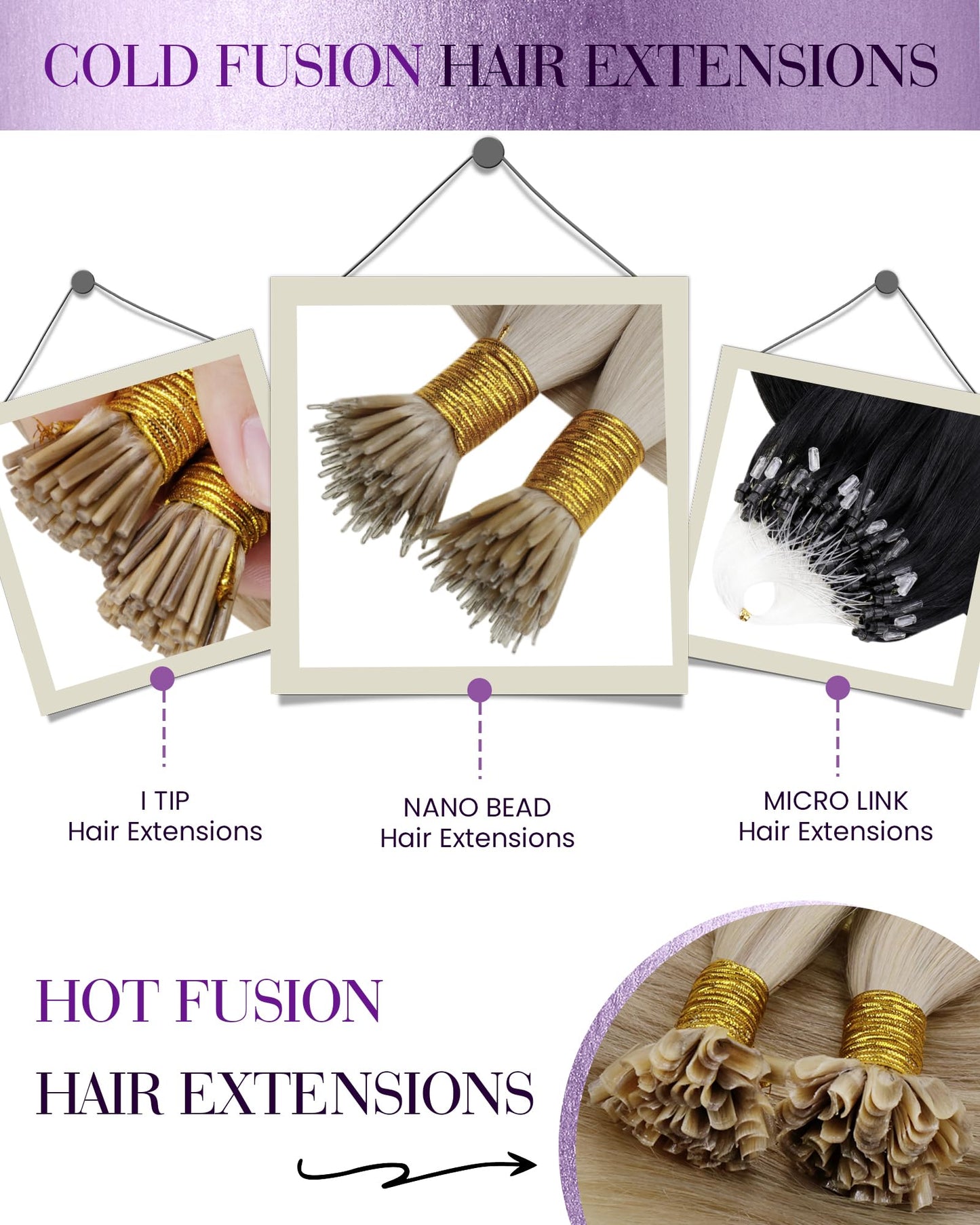 LaaVoo Nano Hair Extensions Real Human Hair Brown Nano Beads Hair Extensions Highlight Light Brown with Ashy Blonde Invisible Nano Ring Straight Remy Hair 50g 50s 14 Inch #p8/24
