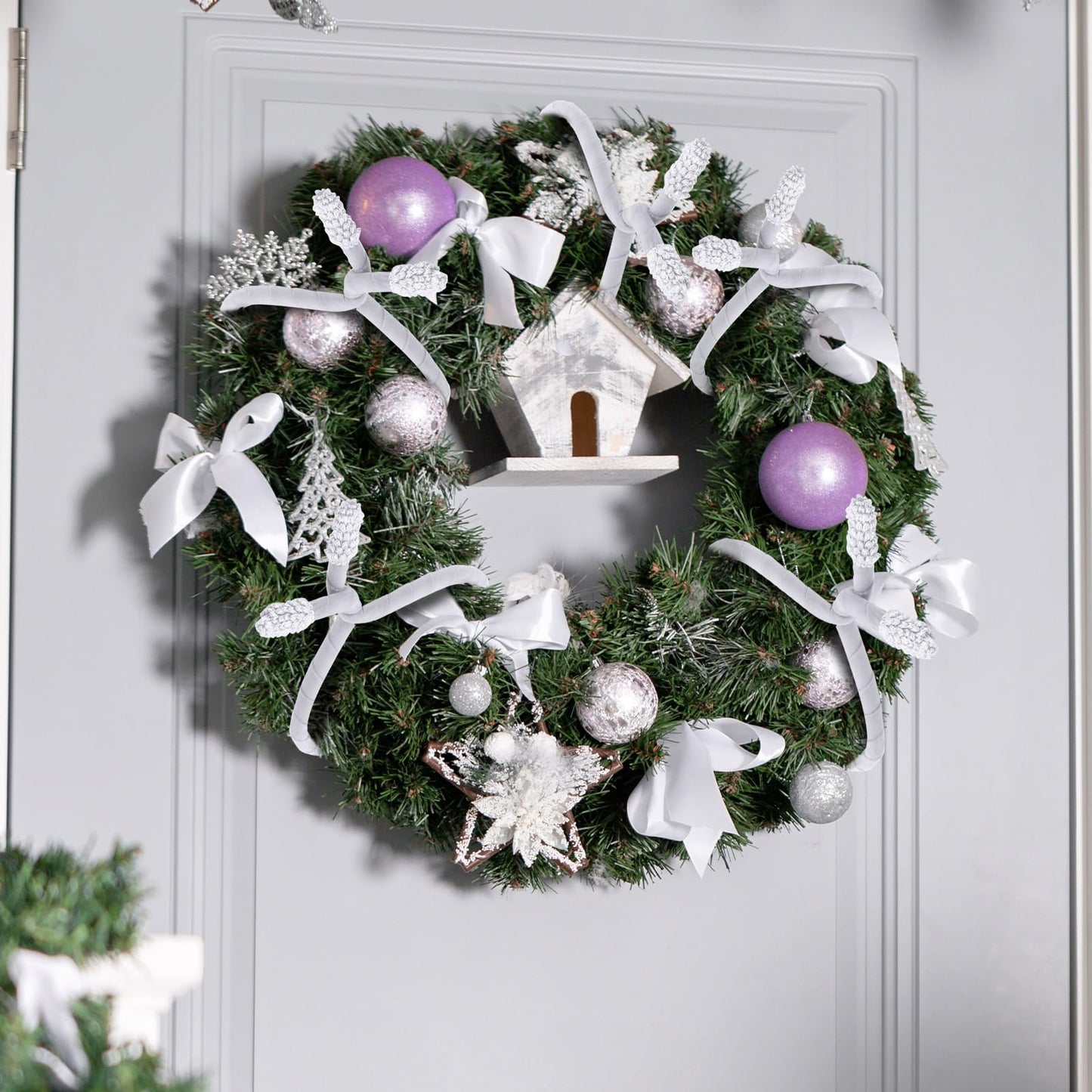 Zhengmy 16 Pcs 25 Inches Christmas Velvet Garland Ties Christmas Decorative Twist Ties for Banister Reusable and Flexible Twist for Xmas Home Decorations Holiday Craft Wrapping(White)