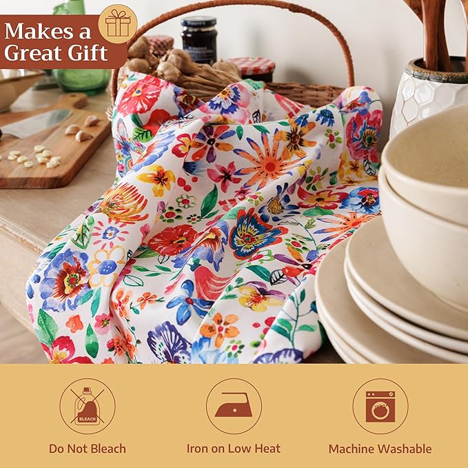 Maison d' Hermine Kitchen Towels Set of 3 100% Cotton 27.50" x 20" Reusable