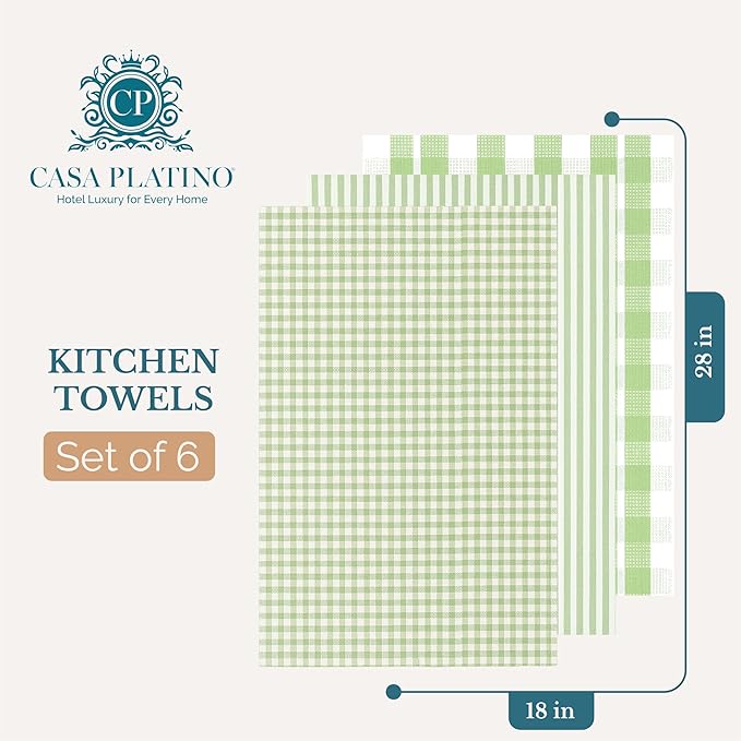 Casa Platino Kitchen Towels Cotton and Kitchen Dish Towels – Soft Cotton Set of