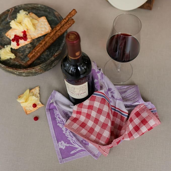 sea me at home 100% Cotton French Jacquard Kitchen Tea Towel Set of 4