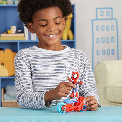 Hasbro Marvel Spidey and His Amazing Friends, Spidey Action Figure with Toy Motorcycle, Preschool Toys for 3 Year Old Boys and Girls and Up