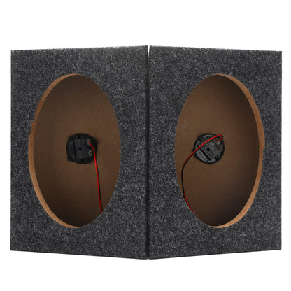 BBTO 2 Pcs Angled Style Car Audio Speaker Box 6x9 Speaker Boxes Car Audio Enclosures Sturdy Constructed Truck Speaker Box for Home Vehicle Subwoofer Sound Supplies(8.25 x 5 x 12 Inch)