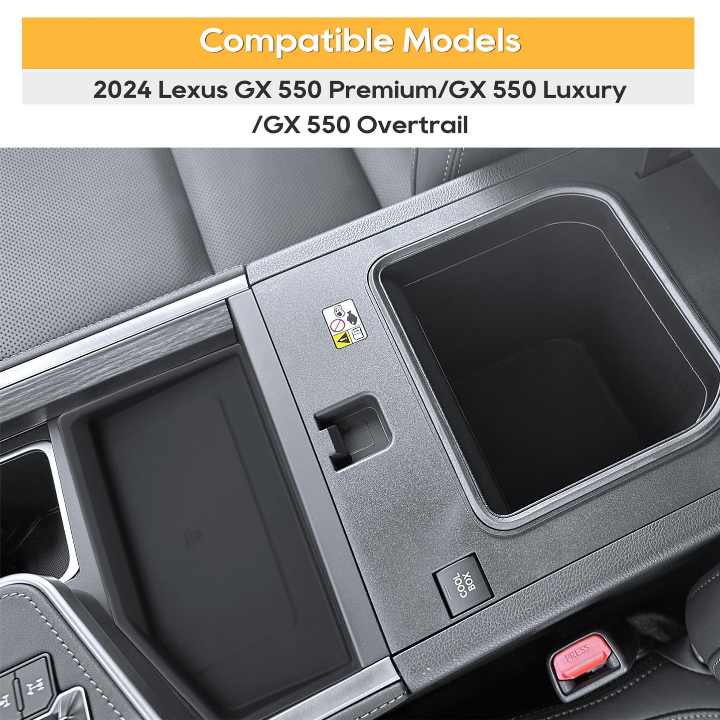 GX 550 Silicone Pad Center Console Wireless Charging Pad Mat for 2024 2025 GX 550 Non-Slip Pad GX550 Liner 2024 2025 GX 550 Accessories GX 550 Center Console Liner[Not for Cool Box Model]