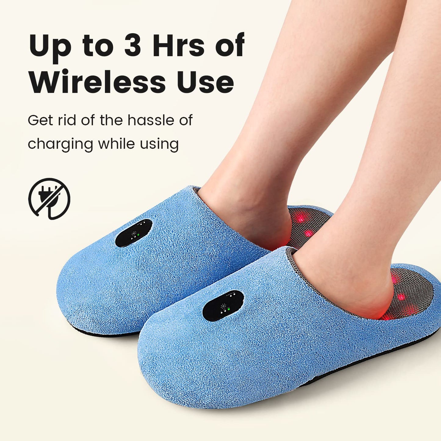 Scienlodic Rechargeable Red Light Therapy for Feet - Red and Blue Light Therapy Device at Home - 460nm & 660nm & 850nm with Pulse Mode for Feet Healthy- 2pcs